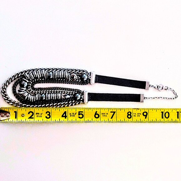 Stainless Steel Multi Chain, Ring & Bead 16-19" Necklace ~ Varied Silver Tones! - Picture 14 of 14